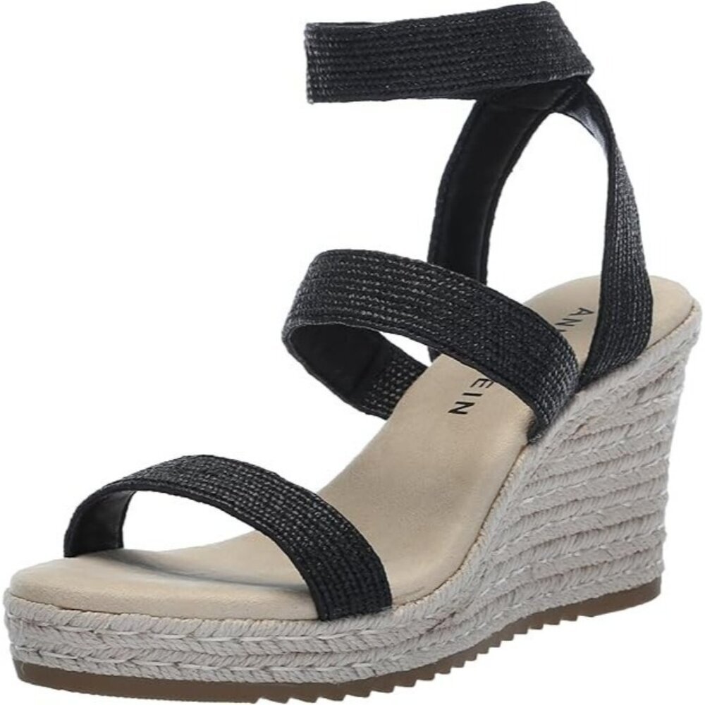 Anne Klein Women's Willa Espadrille Wedge Sandals Black, 7.5 NIB - Picture 7 of 7